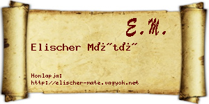 Elischer Máté névjegykártya